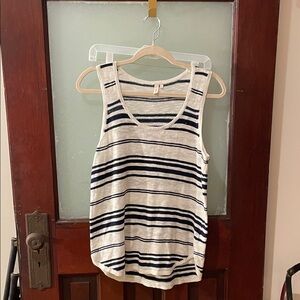 Moth Striped Scoop Neck Tank Top - Navy and White